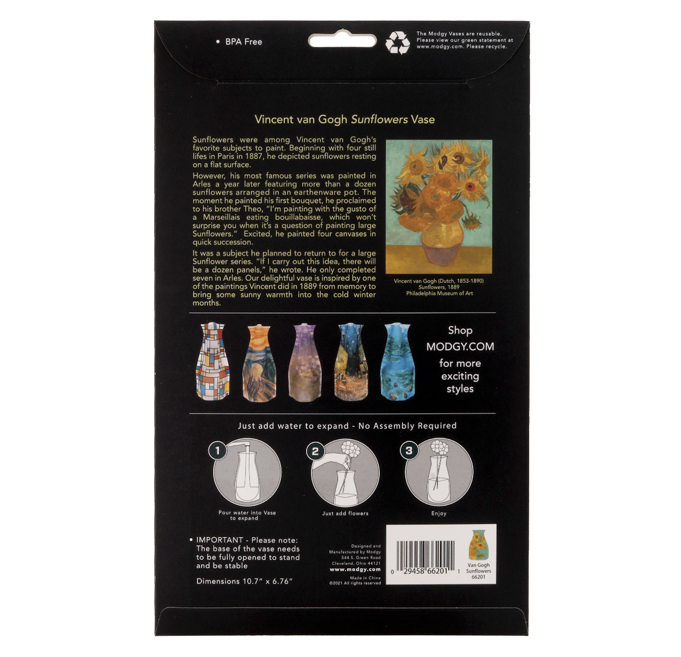 Expandable Vase - Van Gogh Sunflowers Vase