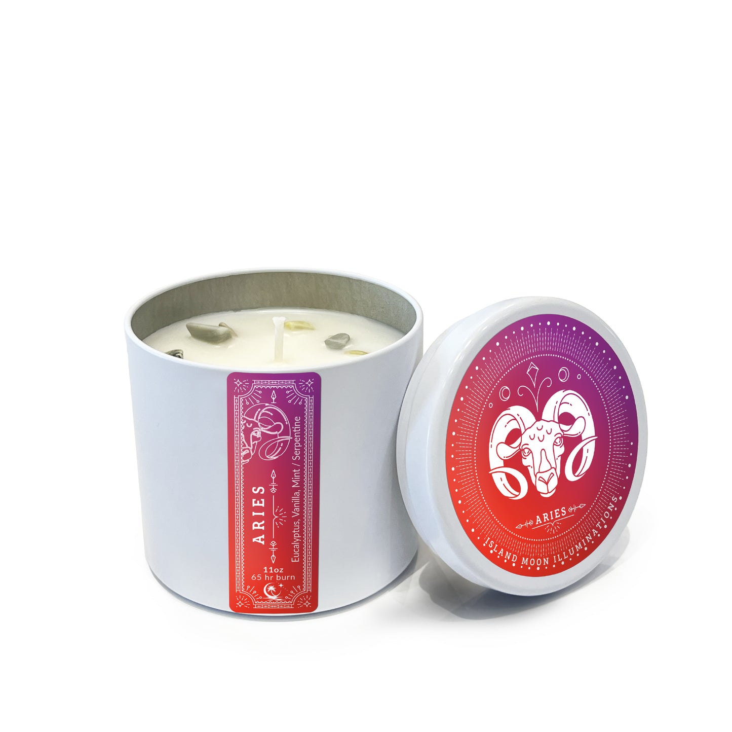 Island Moon Illuminations - Zodiac Signs - Aries - Candle Tin 11 oz