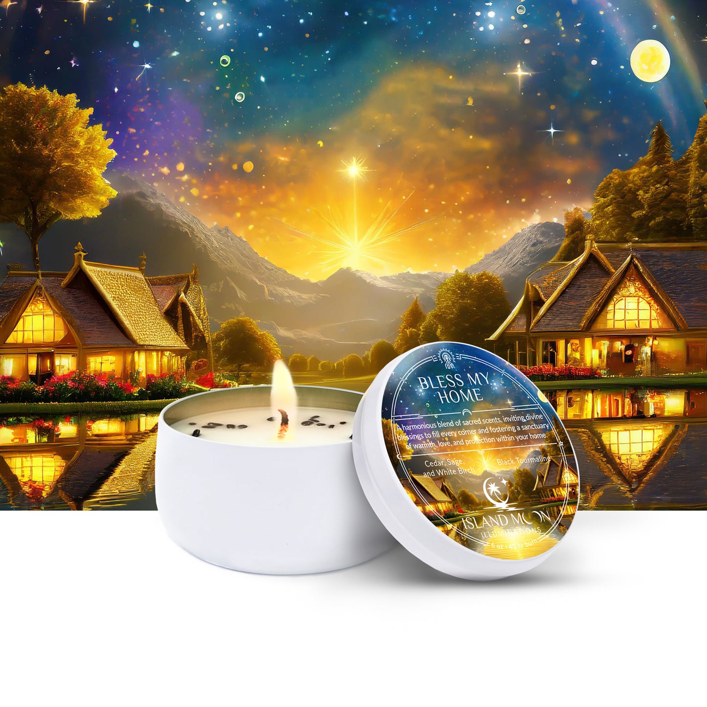 Island Moon Illuminations - Bless My Home - Candle Tin 6 oz