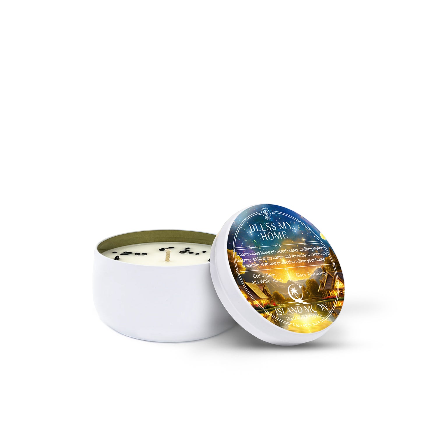 Island Moon Illuminations - Bless My Home - Candle Tin 6 oz