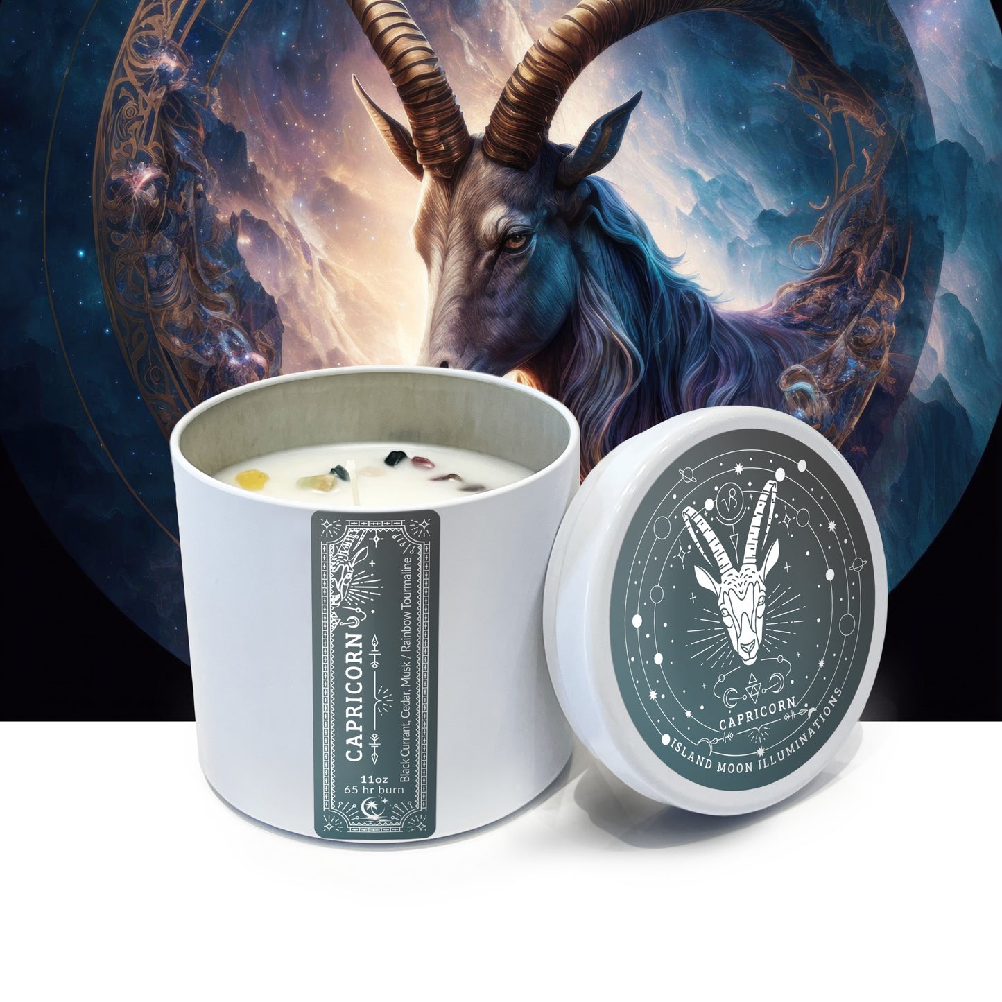 Island Moon Illuminations - Zodiac Signs - Capricorn - Candle Tin 11 oz