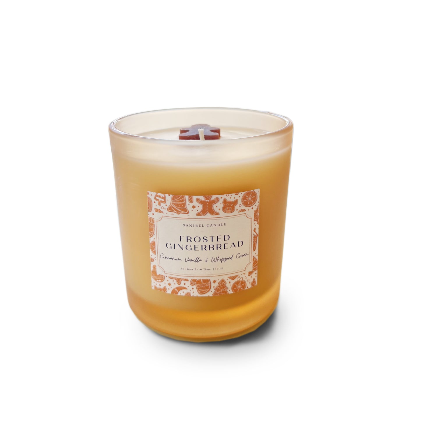 Frosted Gingerbread Christmas Candle in 12 oz tin by Sanibel Candle Company