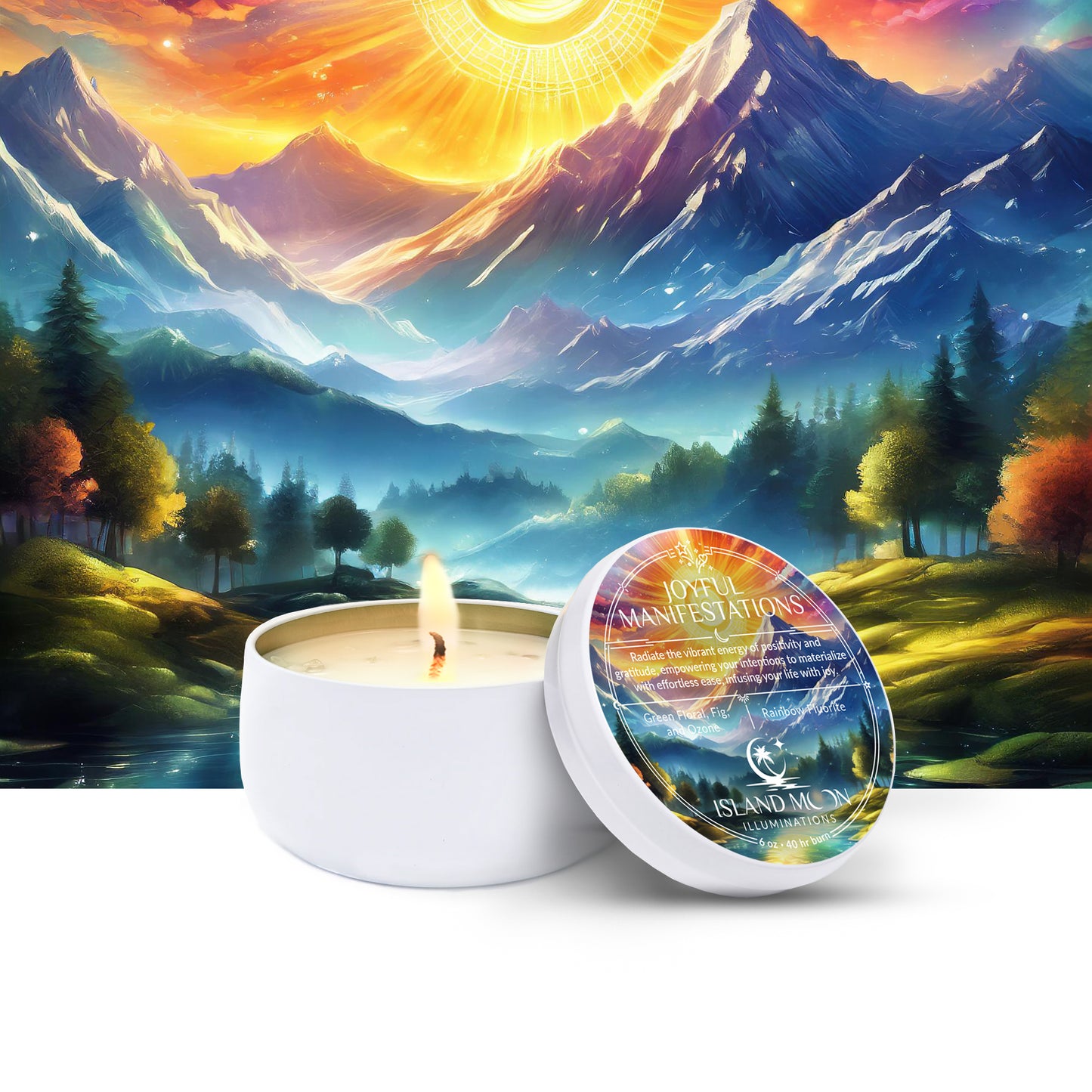 Island Moon Illuminations - Joyful Manifestations - Candle Tin 6 oz