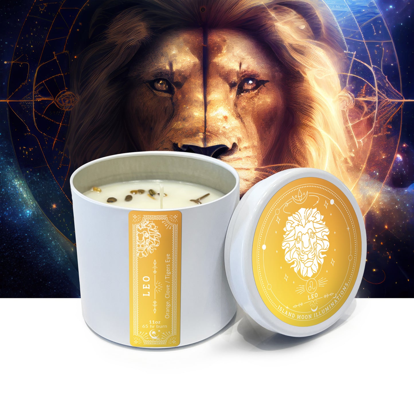 Island Moon Illuminations - Zodiac Signs - Leo - Candle Tin 11 oz
