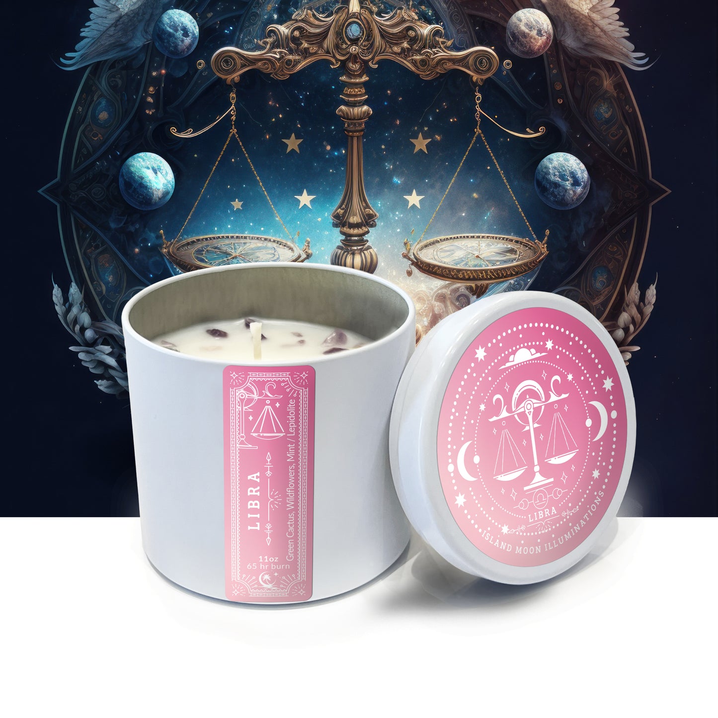 Island Moon Illuminations - Zodiac Signs - Libra - Candle Tin 11 oz