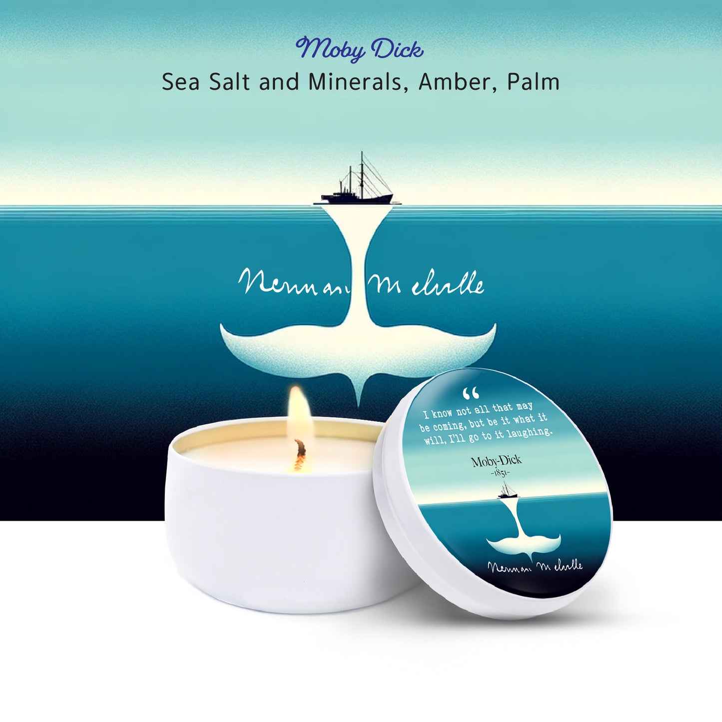 Moby Dick - Quotable Flame - Candle Tin 6 oz