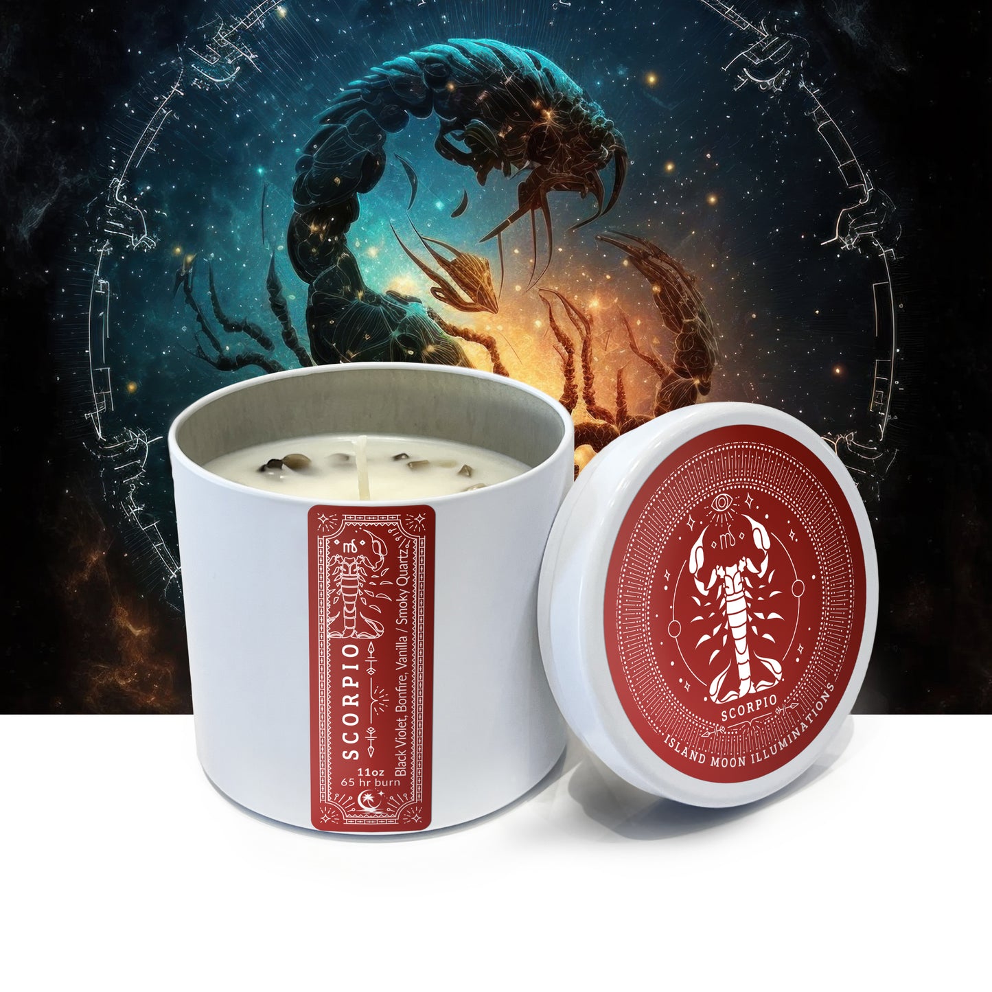 Island Moon Illuminations - Zodiac Signs - Scorpio - Candle Tin 11 oz