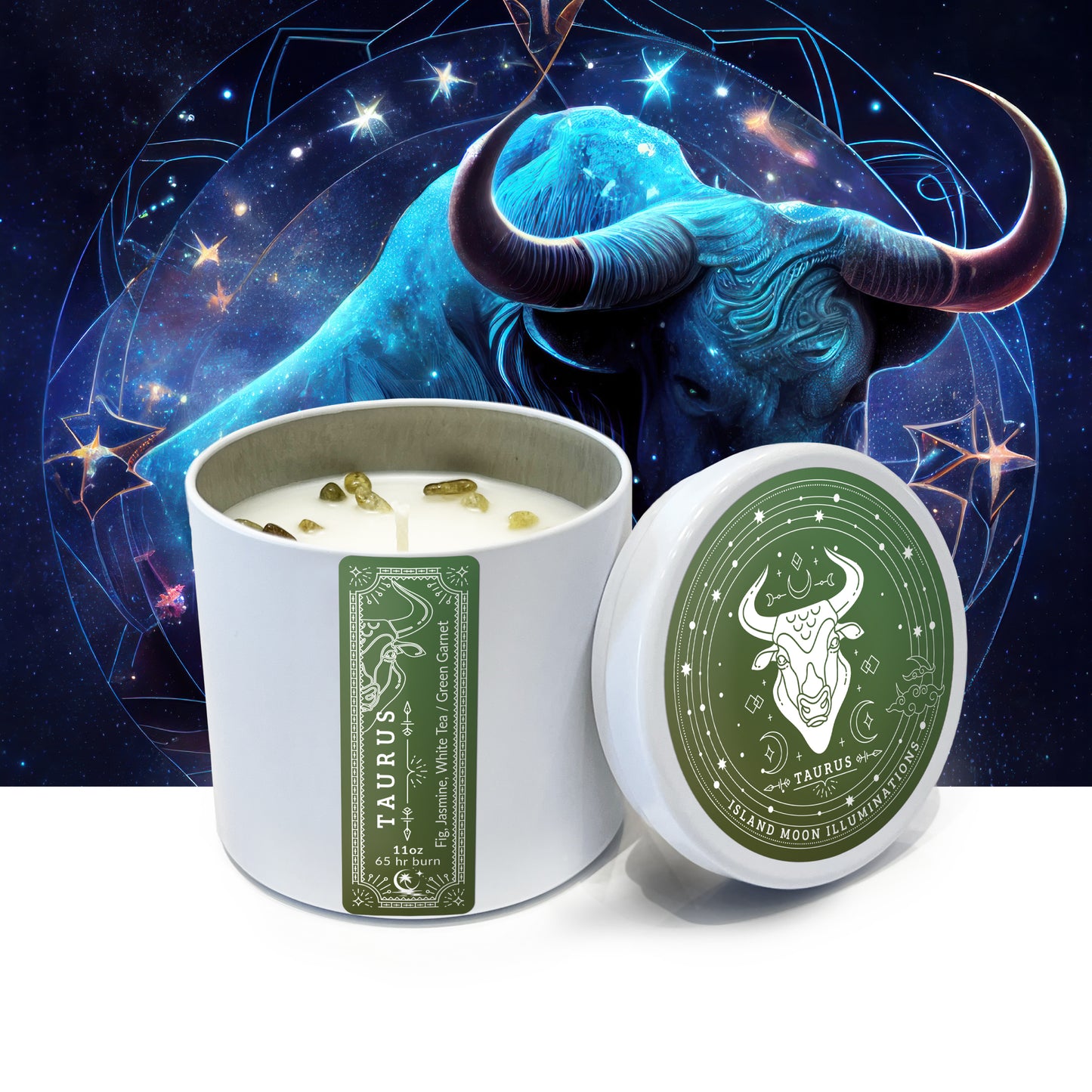 Island Moon Illuminations - Zodiac Signs - Taurus - Candle Tin 11 oz