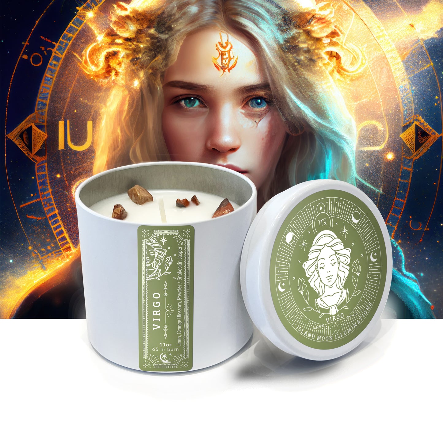 Island Moon Illuminations - Zodiac Signs - Virgo - Candle Tin 11 oz