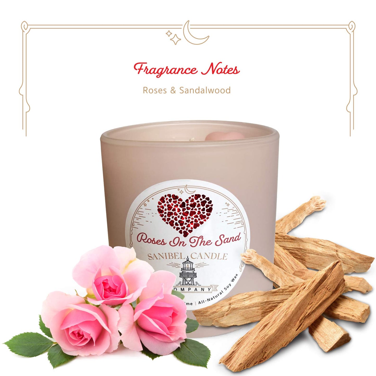 Roses In The Sand - Valentine's Day Candle - 12 oz