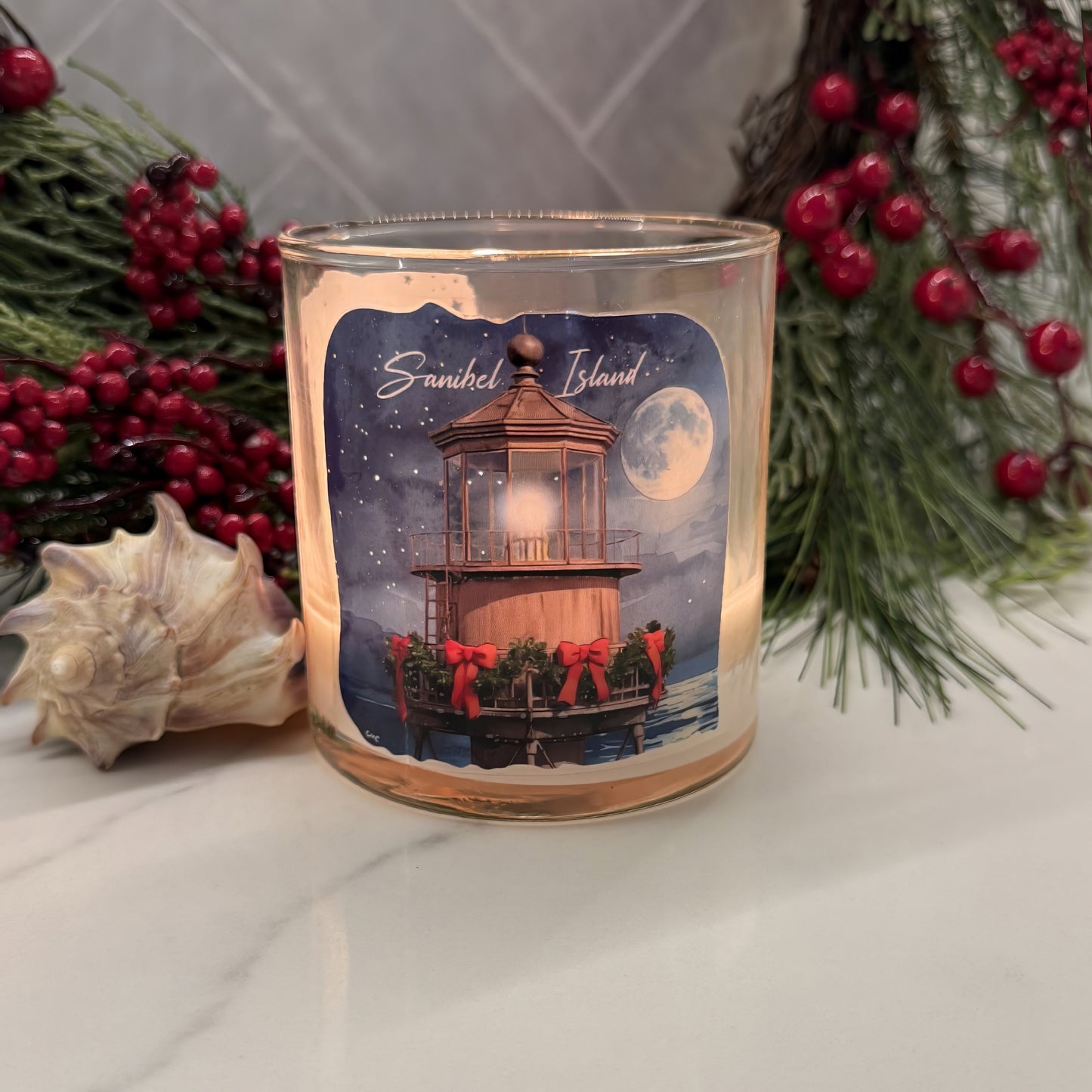 Christmas Moon Candle