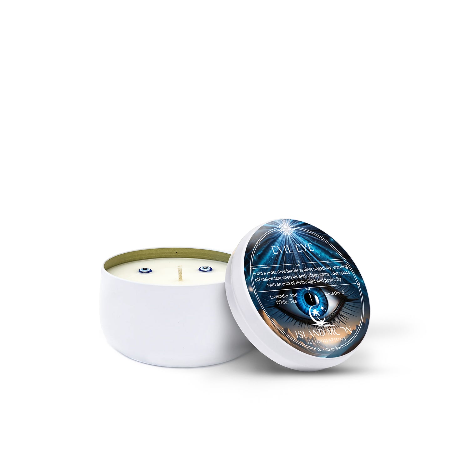 Island Moon Illuminations - Evil Eye - Candle Tin 6 oz