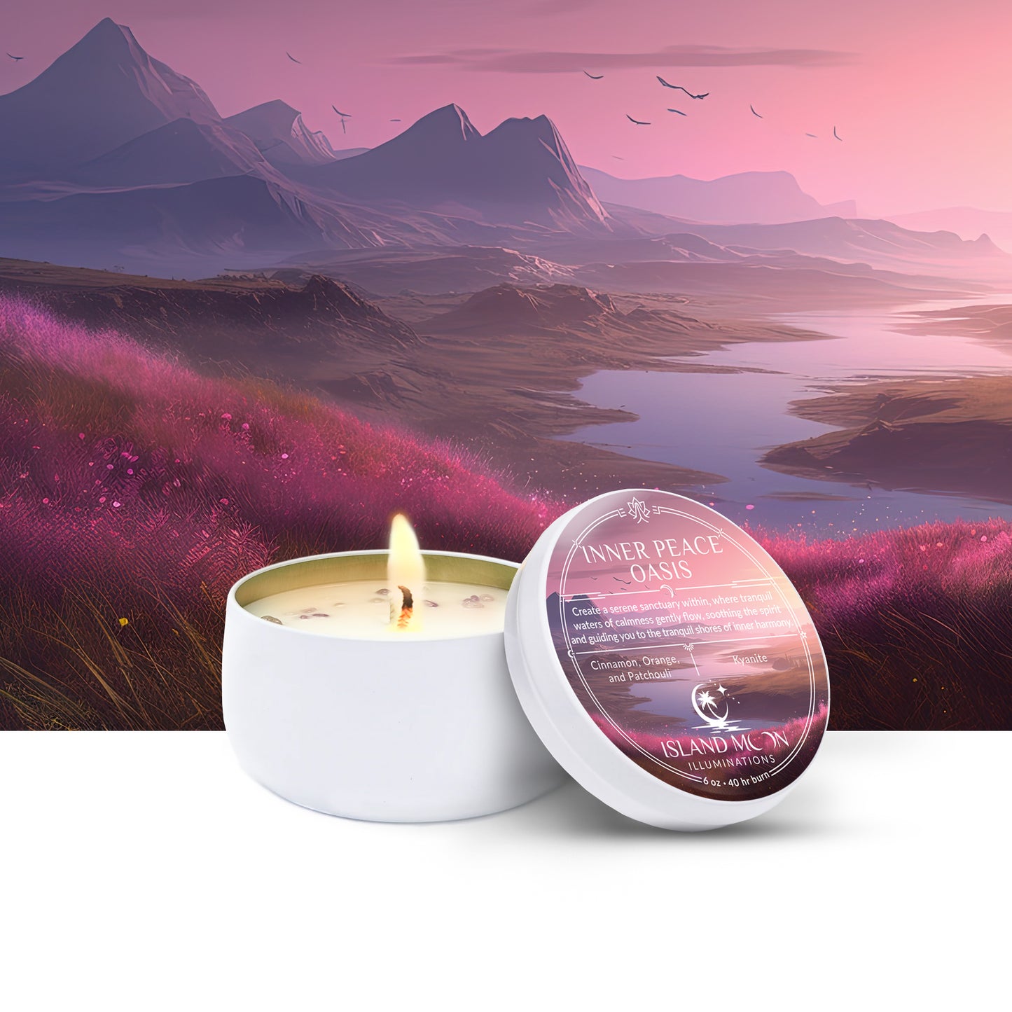 Island Moon Illuminations - Inner Peace Oasis - Candle Tin 6 oz