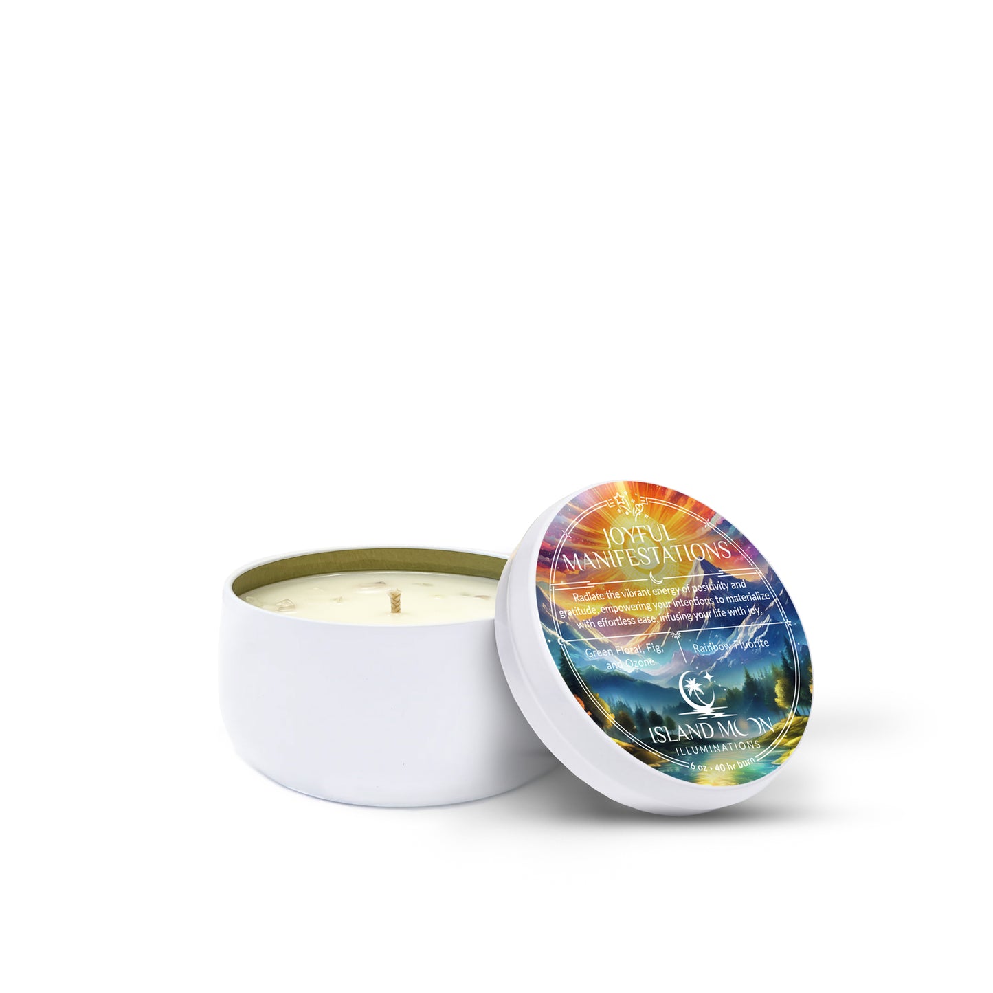 Island Moon Illuminations - Joyful Manifestations - Candle Tin 6 oz