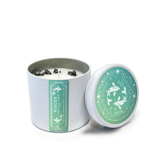 Island Moon Illuminations - Zodiac Signs - Pisces - Candle Tin 11 oz