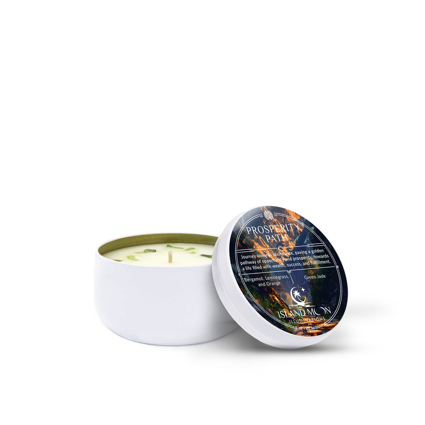 Island Moon Illuminations - Prosperity Path - Candle Tin 6 oz