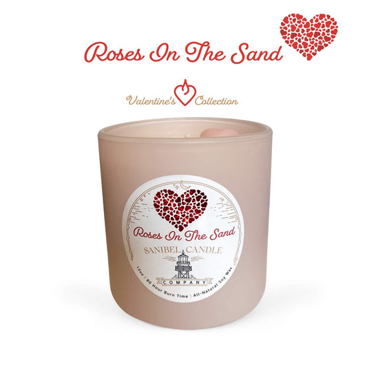 Roses In The Sand - Valentine's Day Candle - 12 oz